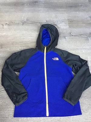 Chaqueta con capucha The North Face para niños 7/8 S azul negro naranja cremallera completa polar juvenil Foto 1 de 4