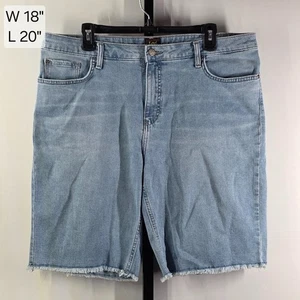 Womens Lee Bermuda Frayed Hem Denim Shorts size 18M - Picture 1 of 7