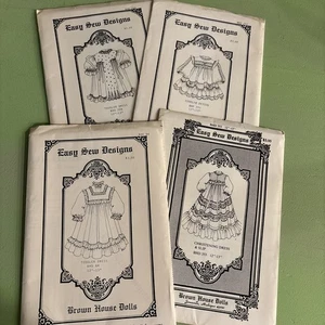 Lot Of 4 Brown House Dolls 12”-13” Easy Sew Designs Patterns BHD 293, 206 84 353 - Picture 1 of 9