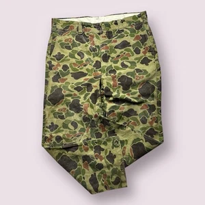 Vintage Herren L.L. Bean Duck Camouflage Froschhaut Canvas Hose 80er 38x29 USA Talon - Bild 1 von 15