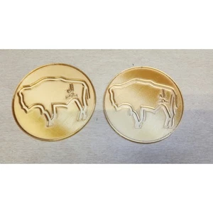 Custom 3D Printed Printing Wyoming Buffalo Bison Set Pair of Coasters - Picture 1 of 2