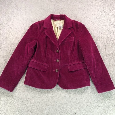 Chaqueta LL Bean Mujer 12 Pequeña Púrpura Pana Blazer Tres Botones Forrada Clásica Foto 1 de 4