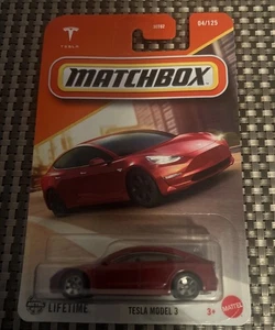 MATCHBOX TESLA MODEL 3 IN RED #04/125 - Picture 1 of 2