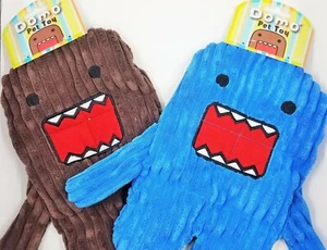 Dog Squeaky Toys SET of 2 DOMO Flat (no stuffing) Corduroy Plush - 6 squeakers - Picture 1 of 7