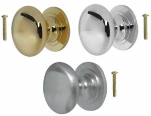 Cupboard Door Knob HEAVY Solid Cabinet Kitchen Draw Handle Chrome Brass 25- 50mm - Picture 1 of 7