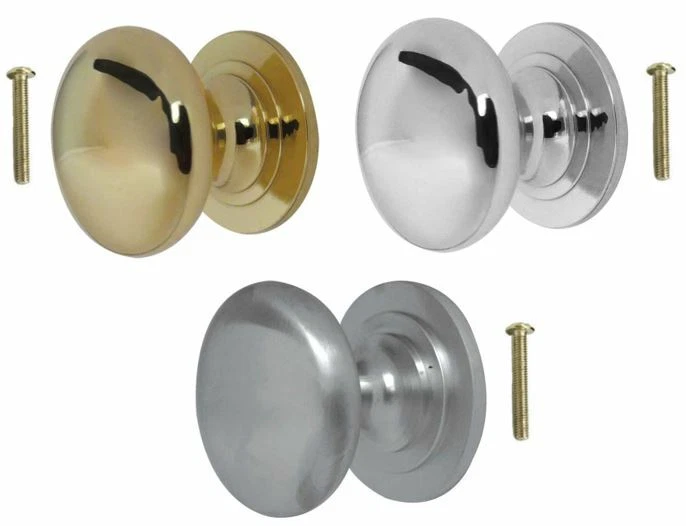 Cupboard Door Knob HEAVY Solid Cabinet Kitchen Draw Handle Chrome Brass 25- 50mm - Image 1 of 1