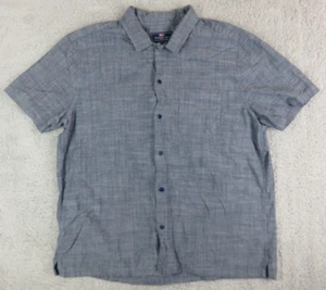 Mens Vineyard Vines Button Front Cabana Shirt Size L Blue Chambray Short Sleeve - Picture 1 of 6
