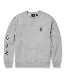 Volcom Men's Iconic Stone Crew Sweatshirt, Heather Gray, Size M - Picture 1 of 4