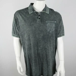 Camisa polo negra con hebilla para hombre vintage envejecida talla 2XL - Imagen 1 de 7