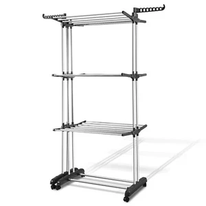 Turm Wäscheständer Ebenen Kleiderständer Garderobenständer 170x150x63cm - Bild 1 von 9