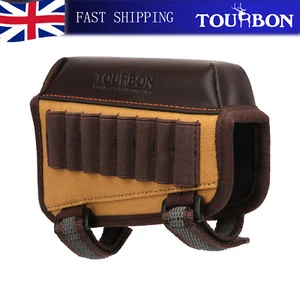 TOURBON Hunting Gun Buttstock Cover Canvas Cheek Riser Rest Rifle Ammo Holder - Picture 1 of 24
