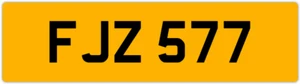 FJZ 577 F 3X3 DATELESS PRIVATE NUMBER PLATE FIN FIONA FRED FAS FAZ FRAN FERN FAY - Picture 1 of 1