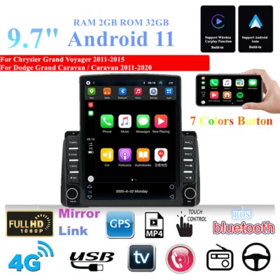 Rádio estéreo Android 9,7" unidade principal de navegação 2G+32GB para Chrysler Grand Voyager 11-15 - Imagem 1 de 4