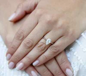 14K White Gold Engagement Ring Pear Cut 2Ct IGI Certified Lab Grown Diamond - Picture 1 of 9
