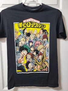 My Hero Academia schwarzes T-Shirt Baumwolle sportliche Passform Kurzarm Rundhals M - Bild 1 von 10