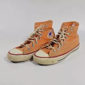 Vintage Chuck Taylor All Star Converse Orange Men's 5.5 Made In USA - Picture 1 of 8