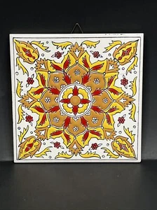 Vintage KNOSSOS KATSIDONIOTIS BROS Hand Painted Greek Ceramic Tile - READ! - Picture 1 of 10