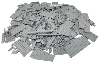Lego Konvolut 1 kg -Neu Hellgrau - Grau - Steine - Platten - Sondersteine - Bild 1 von 2