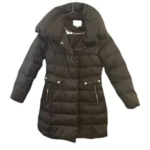 Cole Haan Down Puffer Coat Womens S Black Signature Pillow Collar Jacket Quilt** - Picture 1 of 18