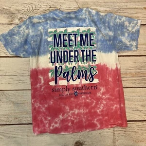 New Simply Southern Youth Small Tie Dyed Palms Tee - Picture 1 of 2