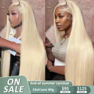 613 Honey Blonde Colored Straight 30 Inch 13x6 Lace Front Human Hair 13x4  - Picture 1 of 16