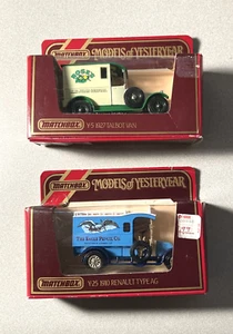 1984 Matchbox Models Of Yesteryear 2 Car Lot Talbot Van & Renault Type AG - Picture 1 of 9