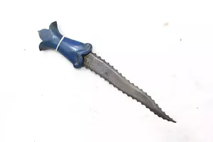 Dagger Knife Jambia Damascus Steel Blade Lapis Lazuli Stone Handle Silver W485 - Picture 1 of 9
