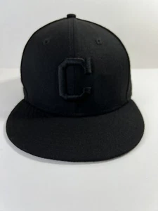 Gorra de béisbol New Era Cleveland Indians/Guardians negra 59FIFTY ajustada - Imagen 1 de 5