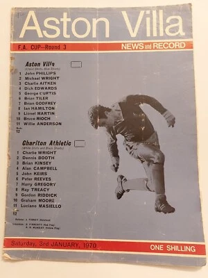 Aston Villa V Charlton Athletic 1970 F.A.Cup Programme - Image 1 of 4