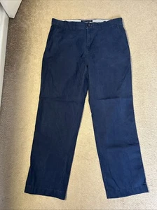 Tommy Hilfiger Straight Chino Hose Navy Blau Baumwolle Herren W33 L30 (258) - Bild 1 von 5