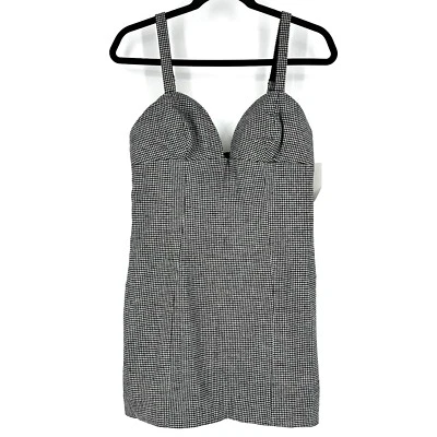 NWT For Love & Lemons Bianca Sleeveless Houndstooth Mini Dress Black Medium - Image 1 of 4