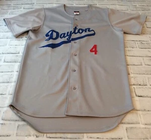 Alleson Dayton Baseball Jersey Shirt Mens Gray #4 Morgan Short Sleeve Large - Picture 1 of 4