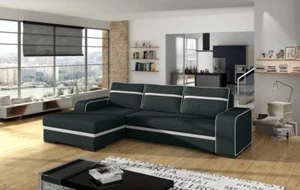 Schlafsofa Eck Sofa Couch Polster Eck Garnitur Schlaffunktion Bettfunktion Neu - Bild 1 von 12