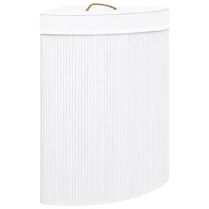 Eck-Wäschekorb Bambus Weiß 60 L B9Y9 - Bild 1 von 9