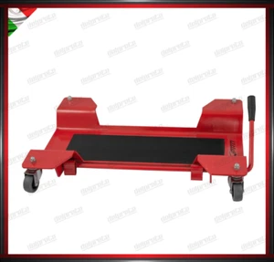 CARRELLO SPOSTA MOTO CAVALLETTO PEDANA CON RUOTE UNIVERSALE MOTO SCOOTER ROSSO - Foto 1 di 1