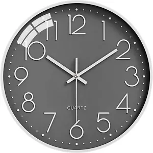 12 Zoll Wanduhren Geräuschlos Ohne Ticken Wanduhr Digital Uhr Quarzuhr Dekor DE - Bild 1 von 18