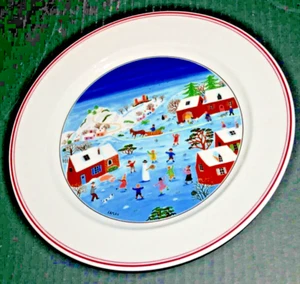 Plato de cena de Navidad Villeroy & Boch Naif pueblo exterior invierno Luxemburgo - Imagen 1 de 5