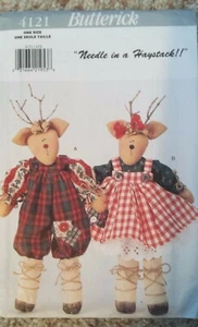 BUTTERICK 17" MR & MRS REINDEER DOLL PATTERN 4121 From 1995 - Picture 1 of 1
