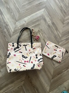 Kate Spade Bon Shopper And Cosmetic Pouch Masquerade - Picture 1 of 11