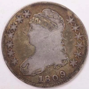Medio dólar busto tapa 1809, buena moneda circulada, tienda VENTA #H809.01 - Imagen 1 de 2