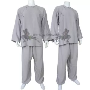 Old Style Kung fu Tai Chi Suit Martial arts Wing Chun Uniform 25 Colors Linen - Picture 1 of 9