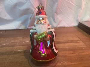 Alte Welt Weihnachten Weihnachtsmann Glas Ornament 7" hoch - Bild 1 von 5