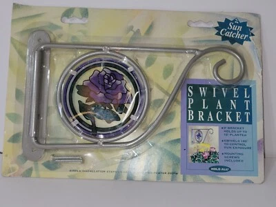 Swivel Plant Bracket with Sun Catcher Pearlized Pewter Hanging Flower Pot - Imagem 1 de 4