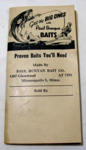 1946 Paul Bunyan Bait Company Pocket Fishing Lure Catalog - Picture 1 of 16