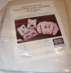 CRAFTS UNCUT Sewing Pattern PROJECT KIT BEARS BUNNIES SWEATSHIRT APPLIQUE RABBIT - Picture 1 of 4