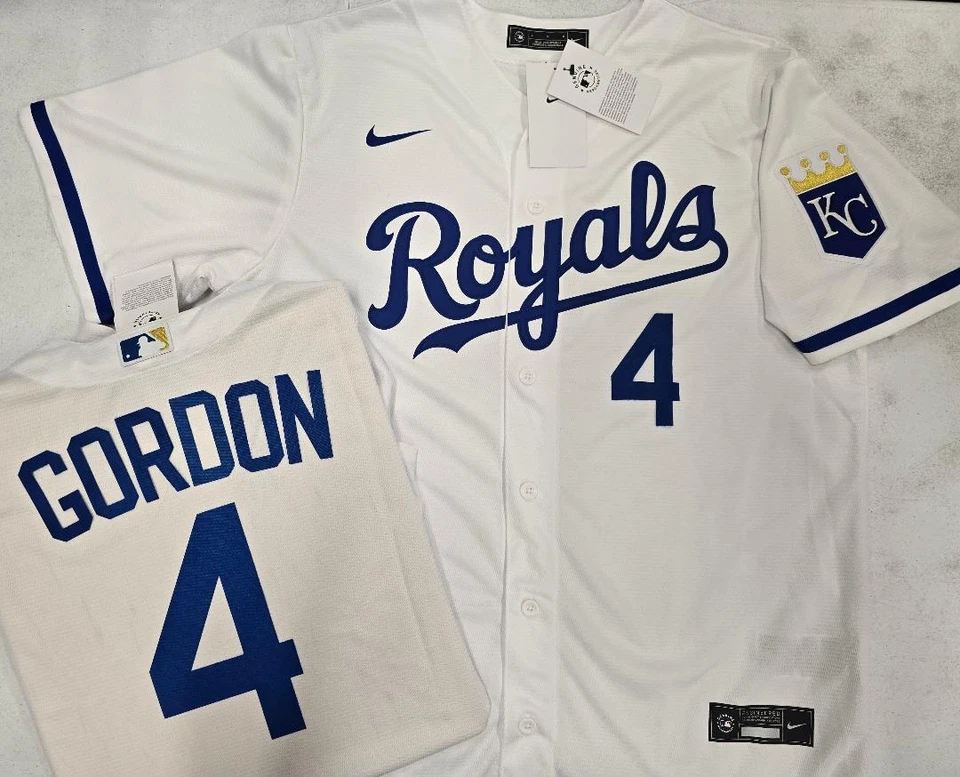 40401 Kansas City Royals WITT JR BRETT BO JACKSON CAMISETA 100% REAL BLANCA NUEVA CON ETIQUETAS Foto 1 de 1