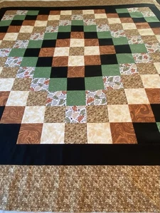 Quilt Top~BROWNS & FALL COLORS~60” X 60” BED, Sofa, Home Decor~Pieced~New -USA - Picture 1 of 6