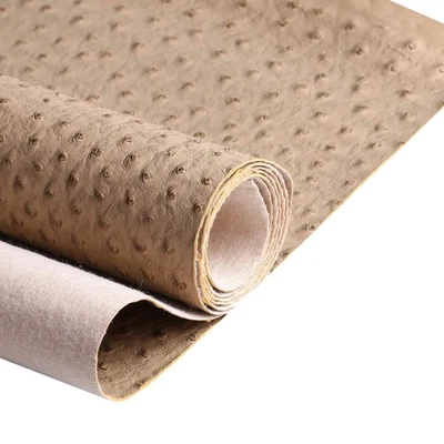Nude Faux Leather Ostrich Fabric 54" Width 1.0Mm Thickness Marine Vinyl Upholste - Image 1 of 4