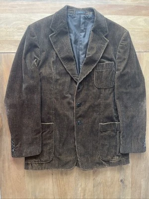 Vestimenta Spa Giorgio Armani Brown Corduroy Jacket Mens 44R Slim Fit Sport Coat - Image 1 of 4