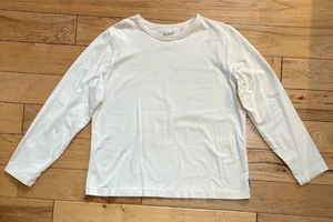 WOOLRICH  IVORY COTTON BLEND STRETCH LONG SLEEVE TOP, ROUND NECK,  PETITE LARGE - Picture 1 of 5